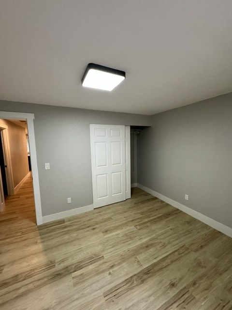 Finished room with light wood-look flooring